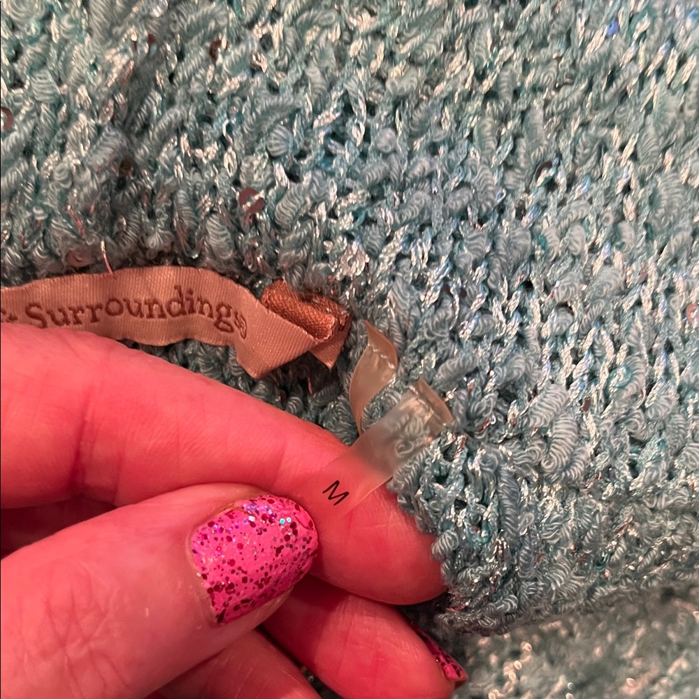 Aqua Hooded Relaxed Fit Sweater - Picture 8 of 8